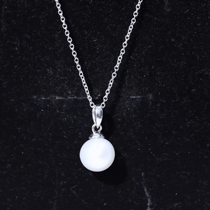 Natural 7.4 Carat Freshwater Pearl Solitaire Drop Necklace With Chain
