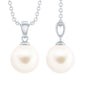 Natural 7.4 Carat Freshwater Pearl Solitaire Drop Necklace With Chain
