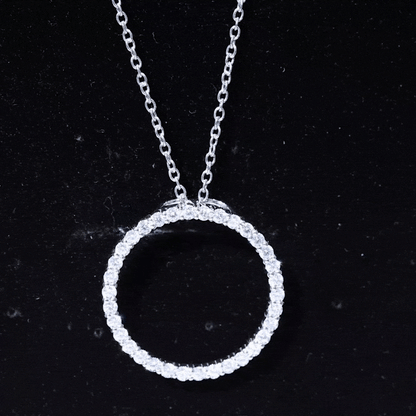 Certified Moissanite Eternity Circle Necklace with Chain