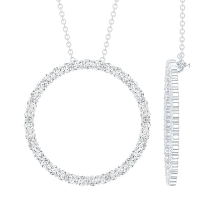 Certified Moissanite Eternity Circle Necklace with Chain