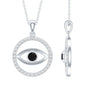 Black Onyx Evil Eye Pendant with Moissanite Eternity Circle