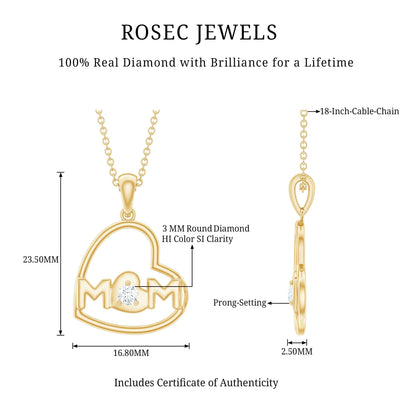 MOM Necklace with Natural Diamond