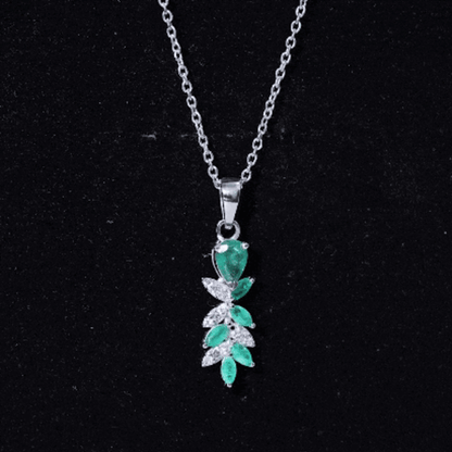 Genuine Emerald and Diamond Designer Bridal Necklace