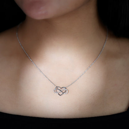 Moissanite Infinity Heart Necklace In Sterling Silver