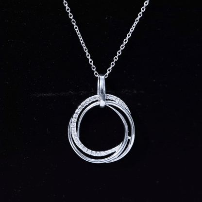 Womens Moissanite Eternity Necklace With Chain