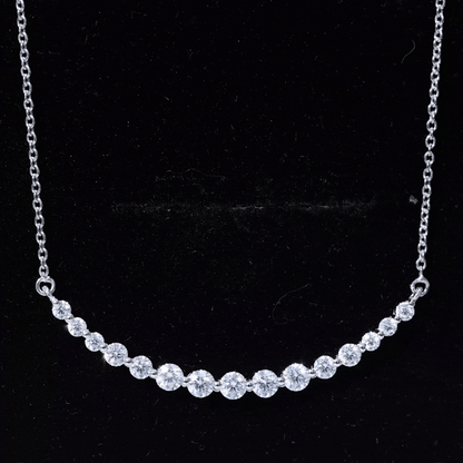 Moissanite Curved Bar Necklace for Women