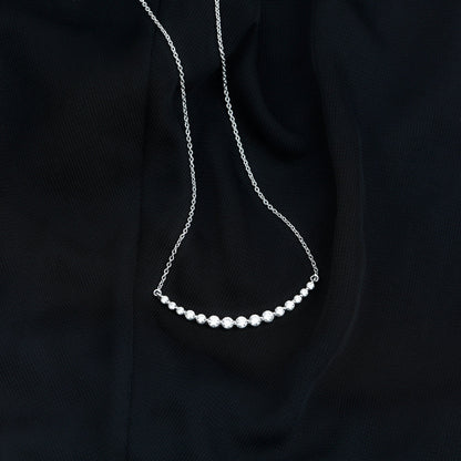 Moissanite Curved Bar Necklace for Women