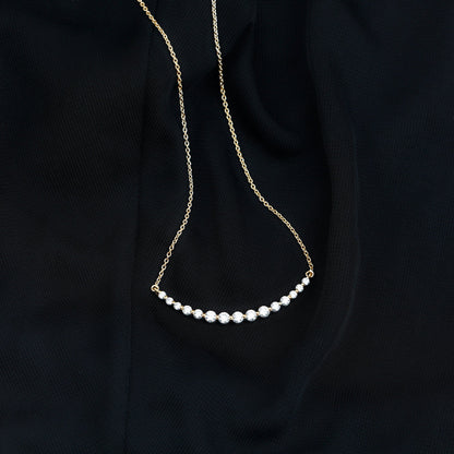 Moissanite Curved Bar Necklace for Women