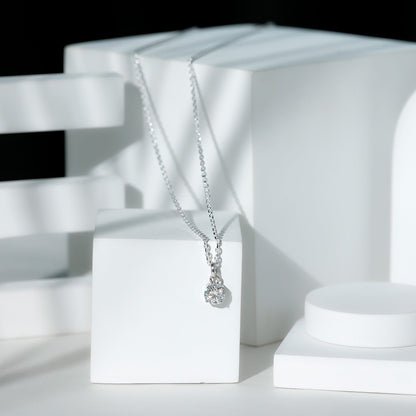 Lab Grown 1.2 Carat Single Diamond Necklace For Women