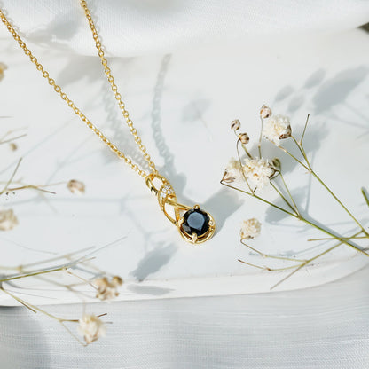 1 Carat Black and White Diamond Infinity Necklace with Silver Chain