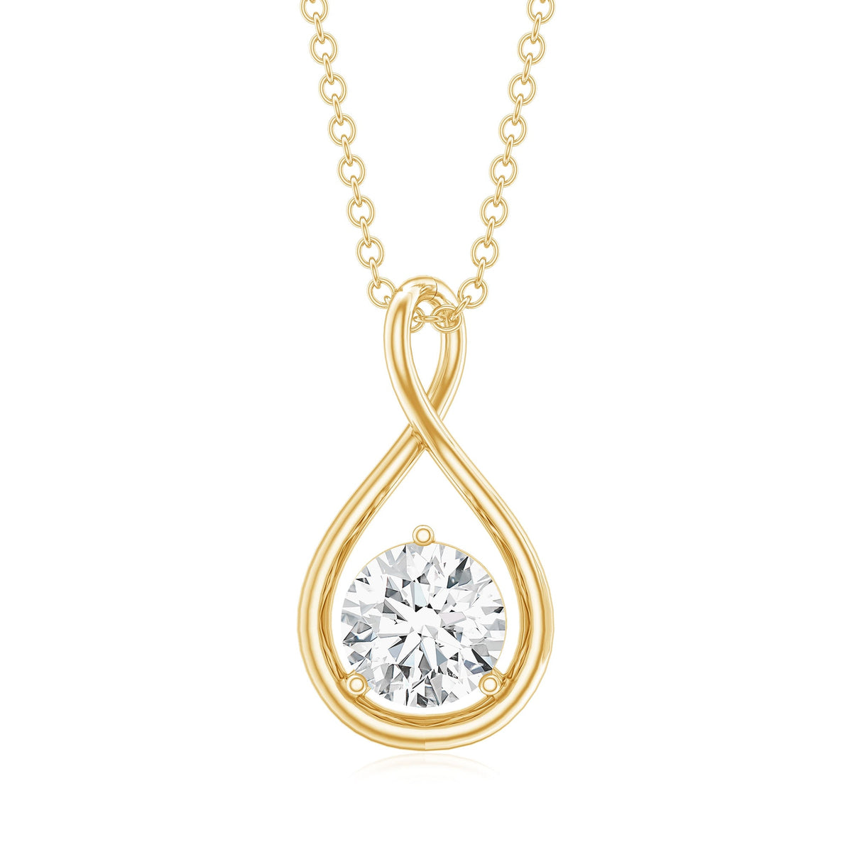 0.9 Carat Solitaire Moissanite Infinity Pendant with Certificate