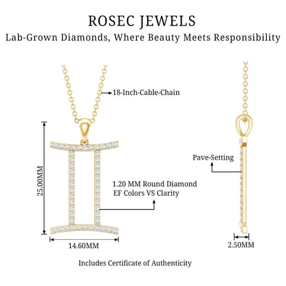 Gemini Necklace with Certified Lab Grown Diamond
