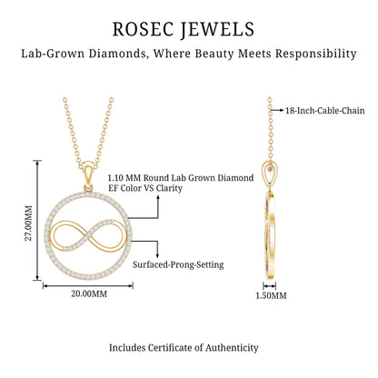 Diamonds Infinity Eternity Pendant Necklace