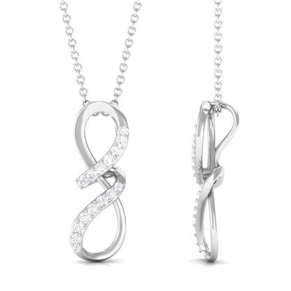 Certified Diamond Twisted Infinity Necklace