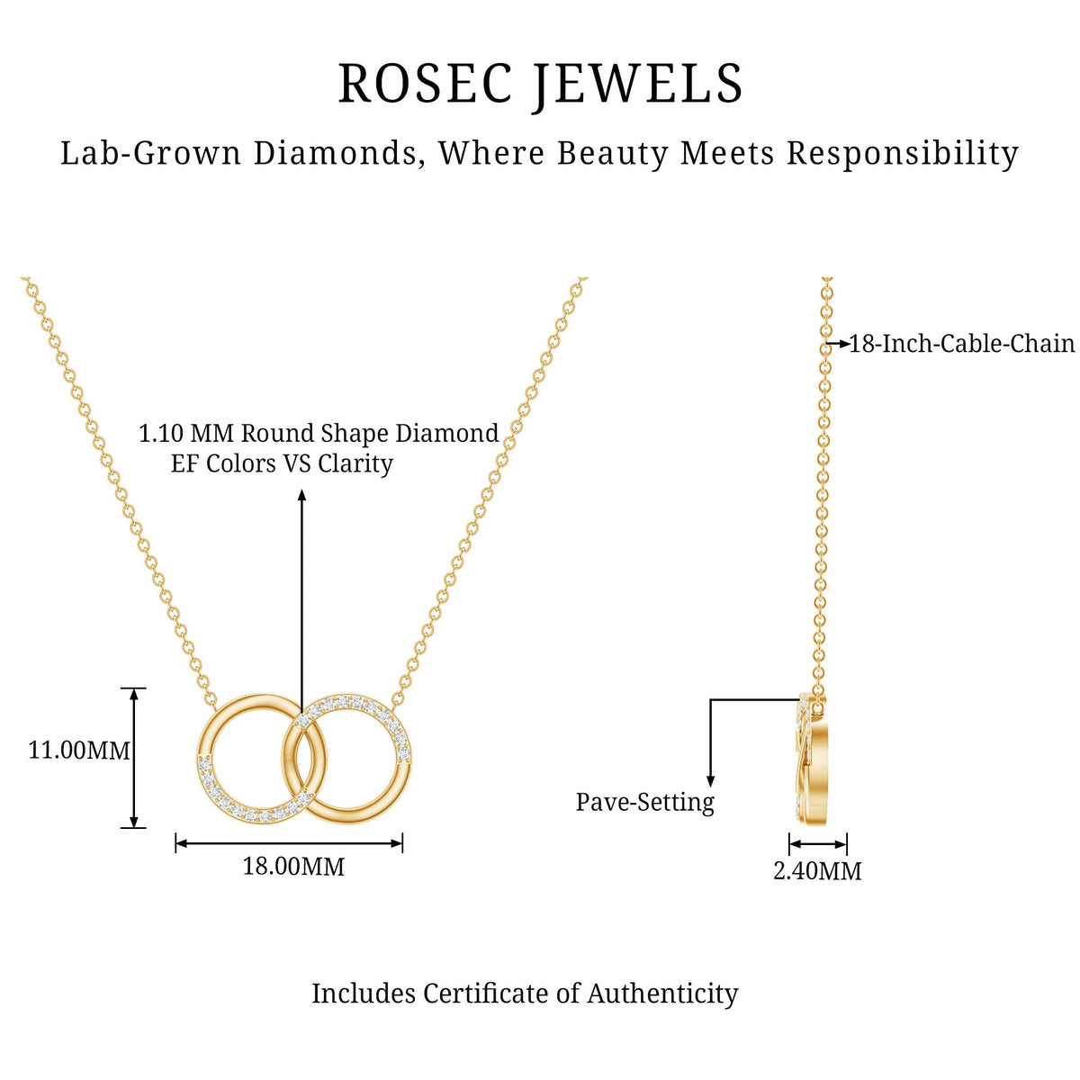 Certified Diamond Circle Pendant Necklace