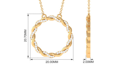 Diamond Twisted Eternity Necklace in Pave Setting
