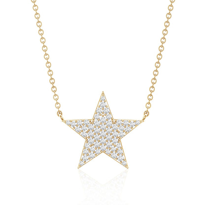 Diamond Star Pendant Necklace in Pave Setting
