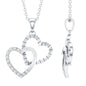 Pave Set Diamond Double Heart Necklace