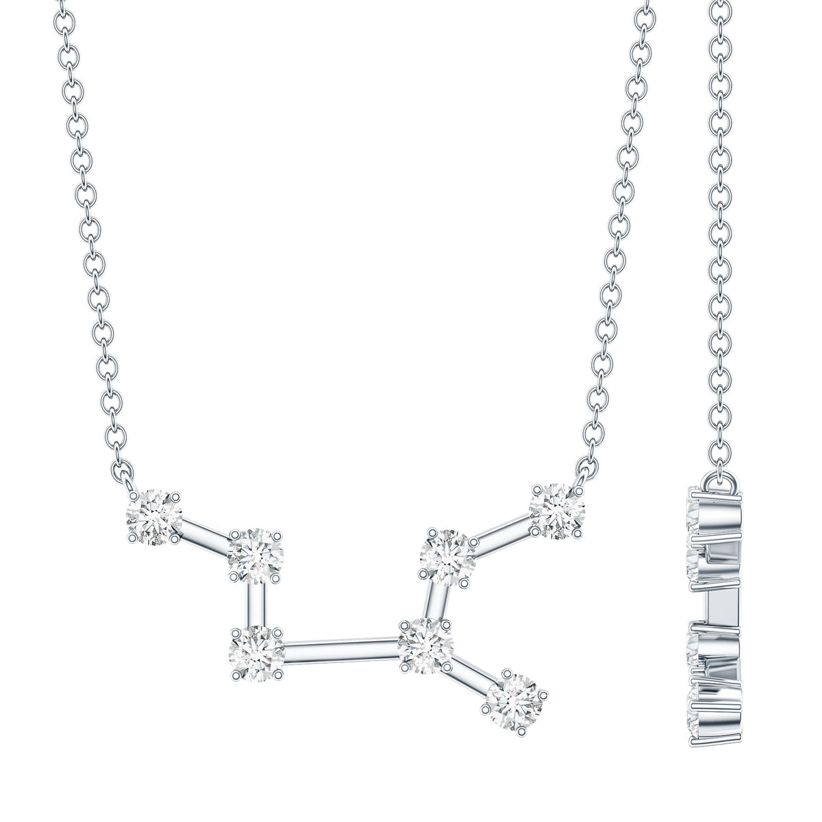 Moissanite Virgo Zodiac Constellation Necklace