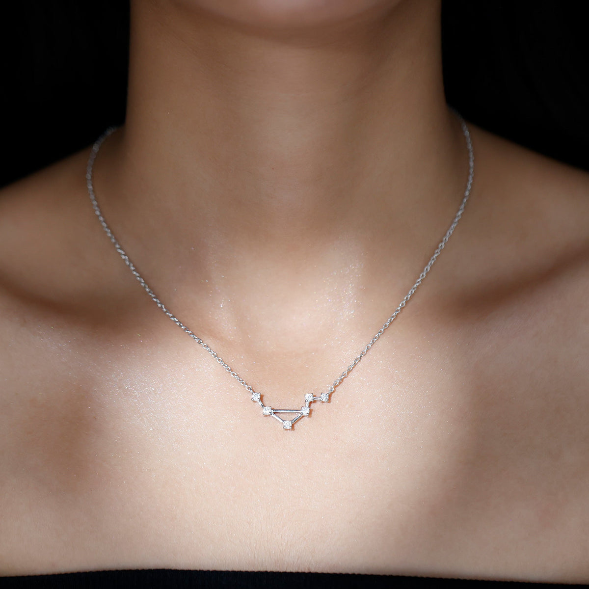 Certified Moissanite Libra Constellation Necklace