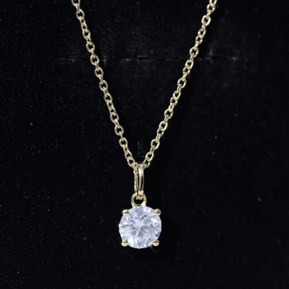 Certified 1 Carat Round Brilliant Cut Moissanite Solitaire Necklace With Silver Chain