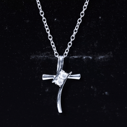 Certified Moissanite Cross Pendant Necklace With Chain
