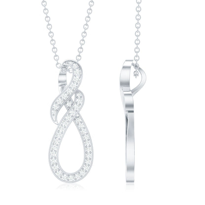 Natural Diamond Infinity Knot Pendant Necklace