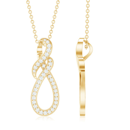 Natural Diamond Infinity Knot Pendant Necklace
