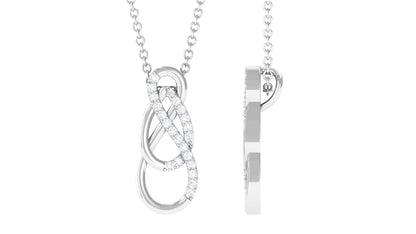 Interlock Infinity Pendant Necklace with Real Diamond