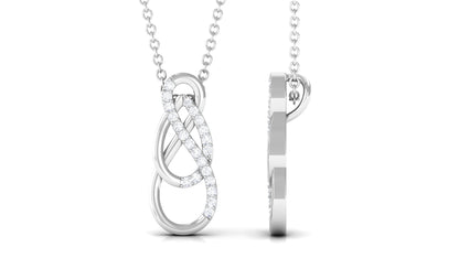 Interlock Infinity Pendant Necklace with Real Diamond