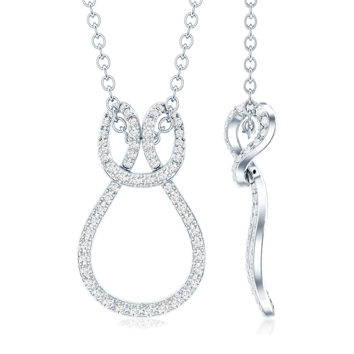 Certified Lab Grown Diamond Infinity Love Knot Necklace For Her