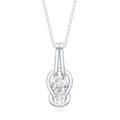 Certified Lab Grown Diamond Love Knot Pendant Necklace