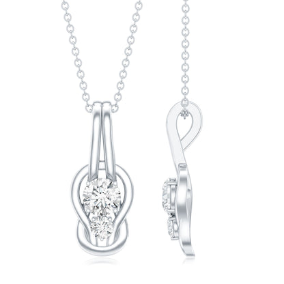 Certified Lab Grown Diamond Love Knot Pendant Necklace