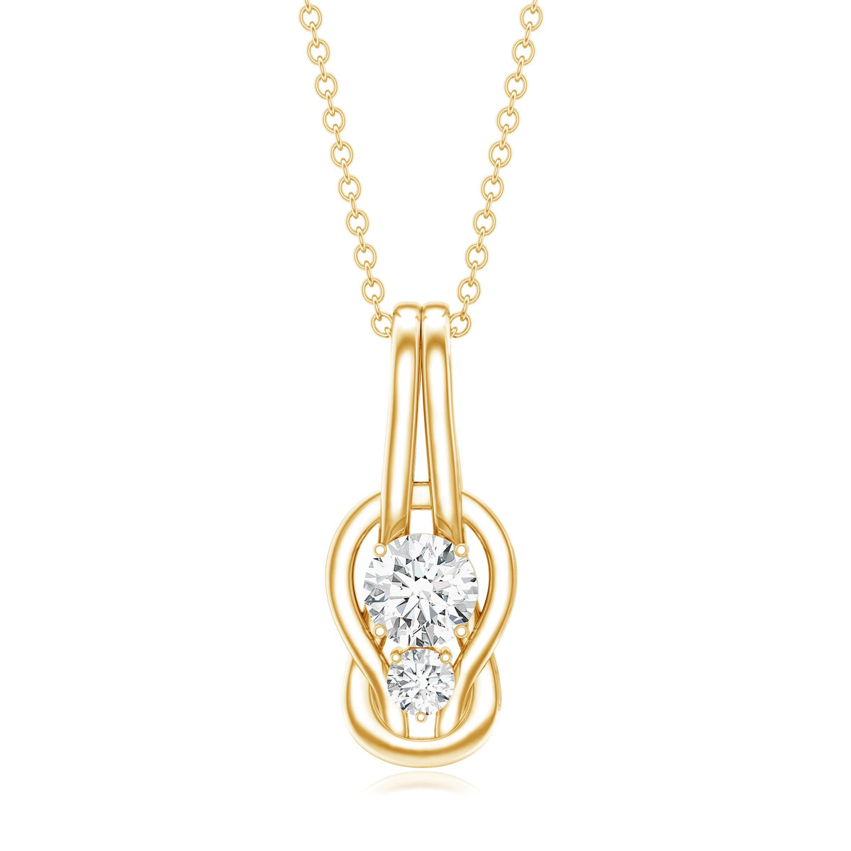 Certified Lab Grown Diamond Love Knot Pendant Necklace