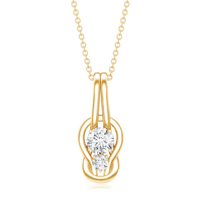 Certified Lab Grown Diamond Love Knot Pendant Necklace