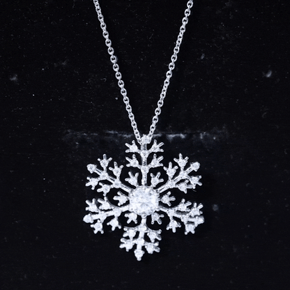 Lab Grown Diamond Snowflake Winter Necklace