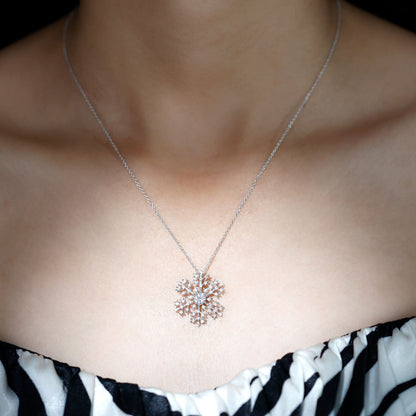 Lab Grown Diamond Snowflake Winter Necklace