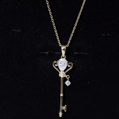 Certified Pear Shaped 0.6 Carat Lab Created Diamond Key Pendant