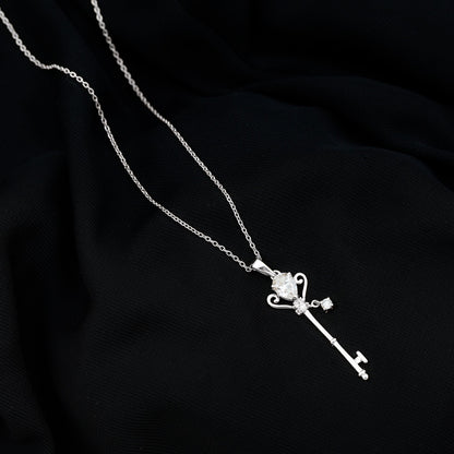Certified Pear Shaped 0.6 Carat Lab Created Diamond Key Pendant