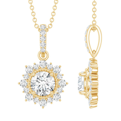 Certified Lab Grown Diamond Wedding Necklace With Chain