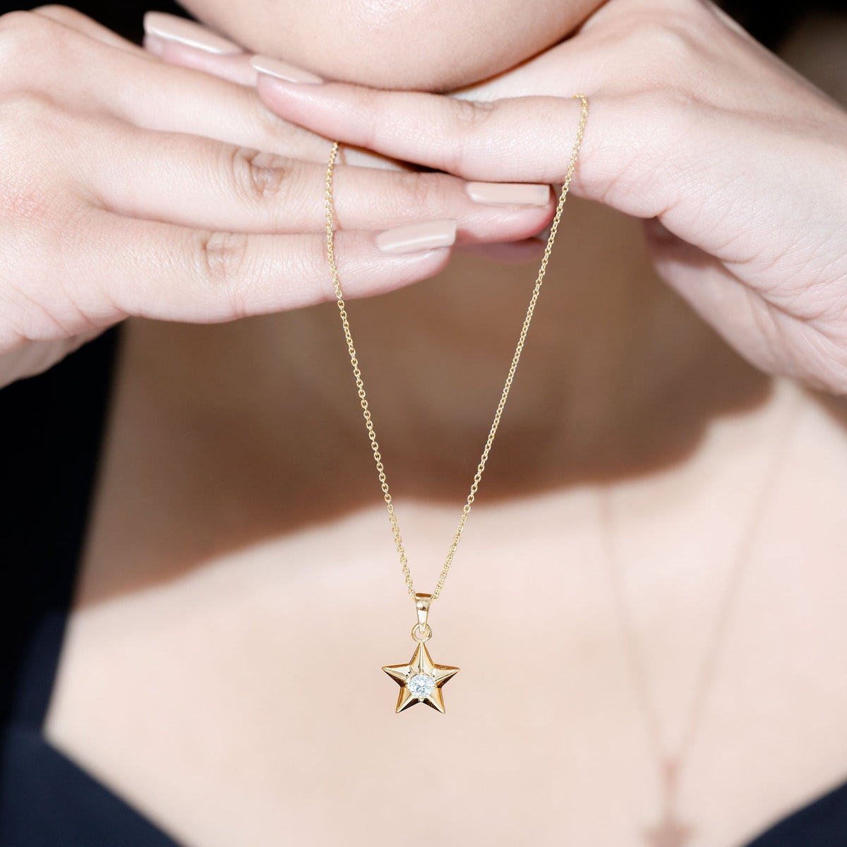 Certified Lab Grown Diamond Star Pendant Necklace For Her