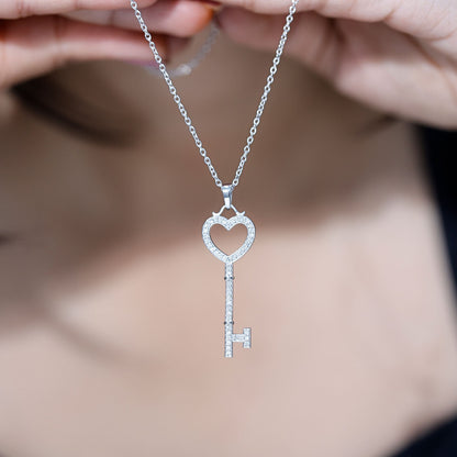Lab Grown Diamond Key To My Heart Pendant Necklace