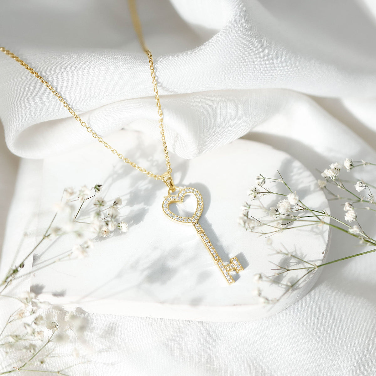Lab Grown Diamond Key To My Heart Pendant Necklace