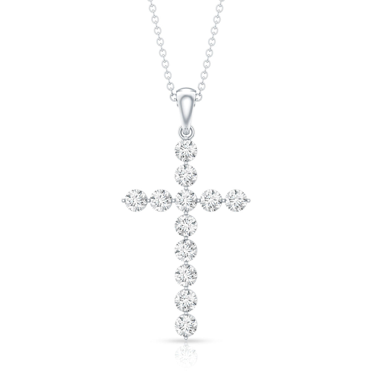Certified Lab Grown Diamond Christian Cross Pendant