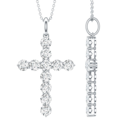 Lab Grown Diamond Catholic Cross Necklace for Women