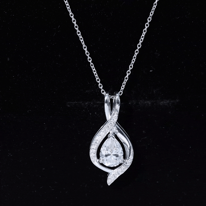 Lab Grown Diamond Teardrop Bridal Wedding Necklace