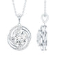 Certified 2 Ct Moissanite Swirl Necklace with Silver Chain