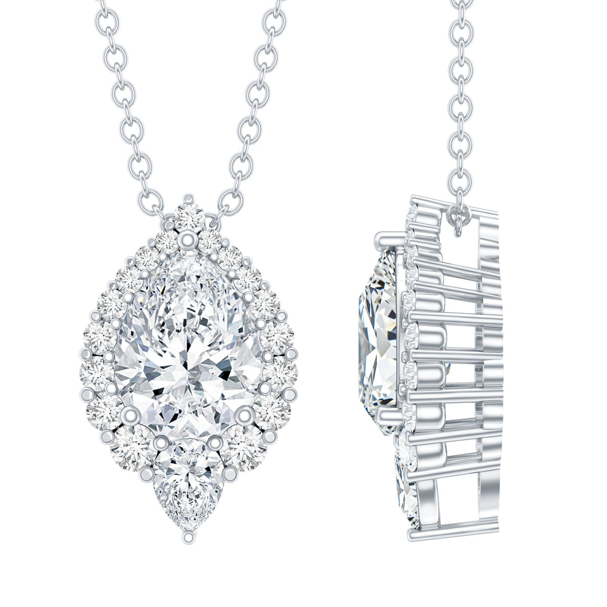 Certified 1.3 Carat Moissanite Teardrop Necklace for Wedding