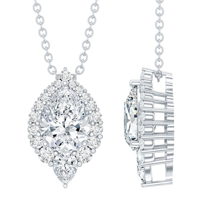 Certified 1.3 Carat Moissanite Teardrop Necklace for Wedding