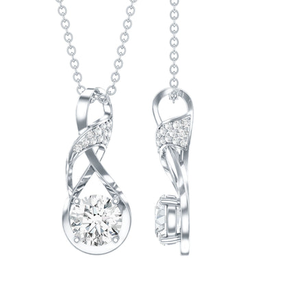 Certified Moissanite Infinity Necklace with Chain
